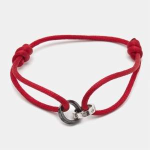 Cartier Love Diamond Ceramic 18k White Gold Cord Bracelet