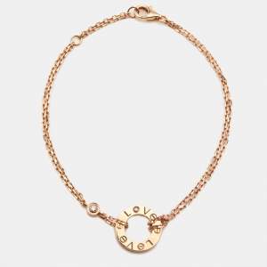 Cartier Love 2 Diamond 18k Rose Gold Bracelet