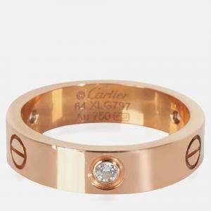 Cartier Love 18K Rose Gold Diamond Ring EU 64