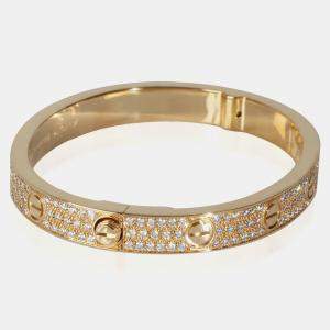 Cartier Love 18K Yellow Gold and Diamond Bangle Bracelet