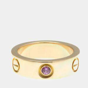 Cartier Love Pink Sapphire 18K Pink Gold Ring EU 50