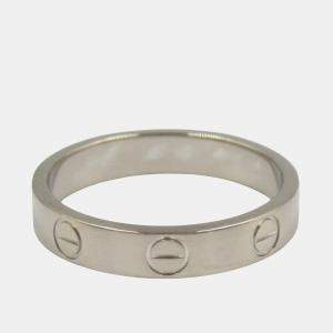 Pre Owned Cartier Love 18K White Gold Band Ring EU 52