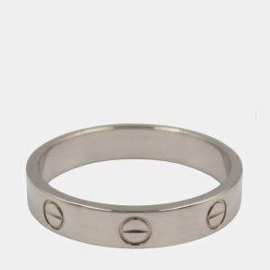 Pre Owned Cartier Love 18K White Gold Band Ring EU 58