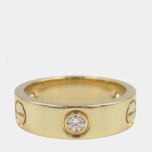 Cartier Love 18K Yellow Gold and Diamond Band Ring EU 52