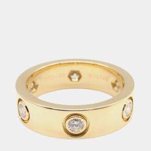 Cartier Love 18K Yellow Gold and Diamond Band Ring EU 50