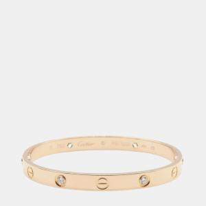 Cartier Love 18K Rose Gold 4 Diamonds Bracelet