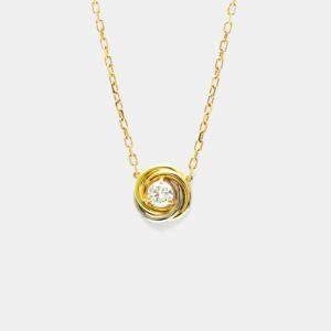 Pre Owned Cartier Trinity 18K Yellow, Rose, White Gold and Diamond Pendant Necklace
