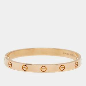 Pre Owned Cartier Love 18k Rose Gold Classic Model Bracelet 16 