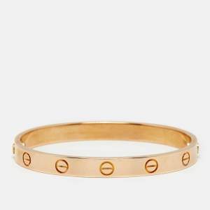 Pre Owned Cartier Love 18k Rose Gold Classic Model Bracelet 16 