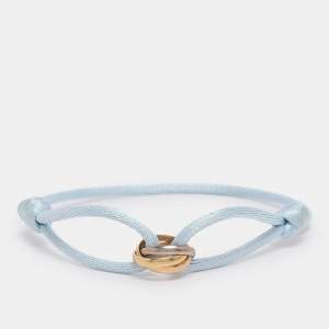 Pre Owned Cartier Trinity 18k Three Tone Gold Adjustable Cord Bracelet