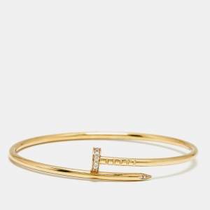 Pre Owned Cartier Juste Un Clou Diamonds 18k Yellow Gold Small model Bracelet 16