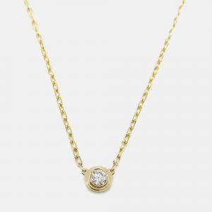 Pre Owned Cartier D'amour 18K Yellow Gold and Diamond Pendant Necklace