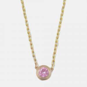 Pre Owned Cartier D'amour Pink Sapphire 18K Rose Gold Necklace