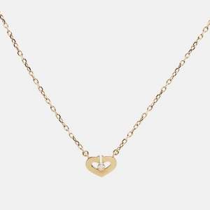 مملوكة مسبقًا Cartier Heart C de Cartier Diamond 18k Rose Gold Necklace