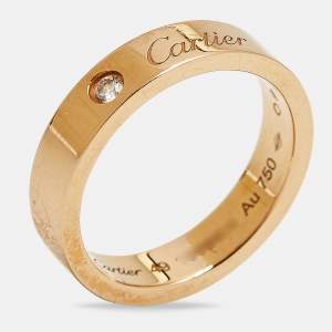 Pre Owned Cartier C De Cartier Diamond 18k Rose Gold Wedding Band Ring Size 49