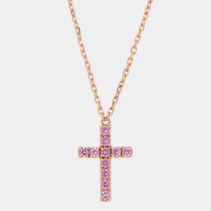 Pre Owned Cartier Cross 18K Rose Gold Pendant Necklace