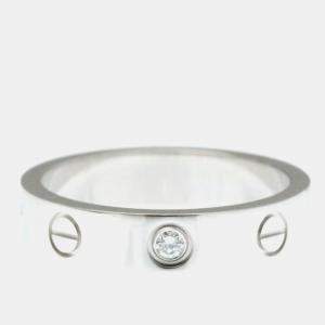 Pre Owned Cartier Love 18K White Gold Diamond Ring EU 50