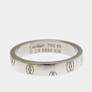 Pre Owned Cartier Happy Birthday 18K White Gold Band Ring EU 56