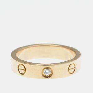Pre Owned Cartier Love 18K Rose Gold and Diamond Band Ring EU 49