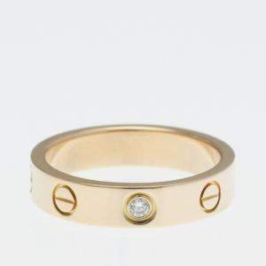 Pre Owned Cartier Love 18K Rose Gold, Diamond Band Ring EU 49