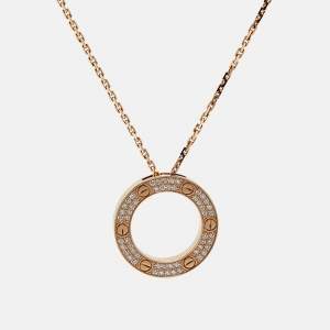 Pre Owned Cartier Saphirs Legers Pink Sapphire 18k Rose Gold Necklace 