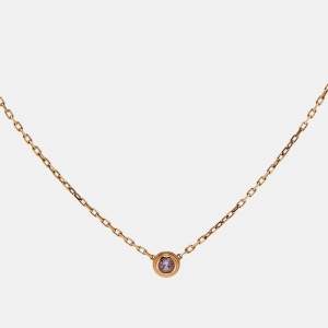 Pre Owned Cartier Saphirs Légers Pink Sapphire 18k Rose Gold Necklace