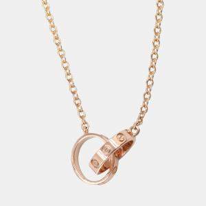 Pre Owned Cartier Love Interlocking 18K Rose Gold Necklace