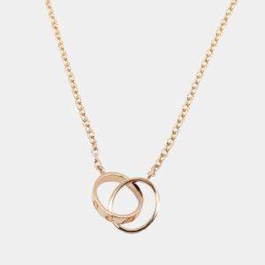 Pre Owned Cartier Love Interlocking 18K Rose Gold Necklace