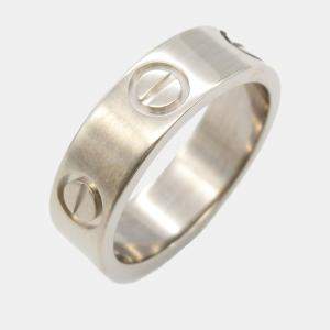 Pre Owned Cartier Love 18K White Gold Band Ring EU 50