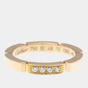 Pre Owned Cartier Maillon Panthere 18K Rose Gold and Diamond Band Ring EU 48