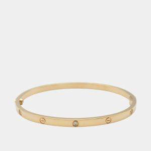 Pre Owned Cartier Love 18K Rose Gold Diamond Bracelet