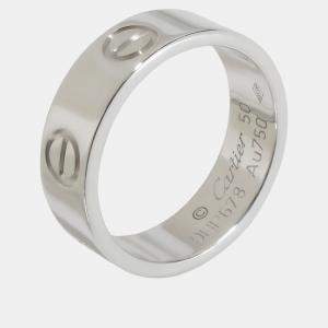 Pre Owned Cartier Love 18K White Gold Band Ring EU 50