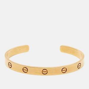 Pre Owned Cartier Love 18k Yellow Gold Open Cuff Bracelet 18
