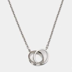 Pre Owned Cartier Love Interlocking Loop 18k White Gold Necklace
