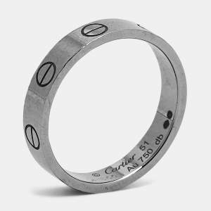 Pre Owned Cartier Love 18k White Gold Small Model Ring Size 51