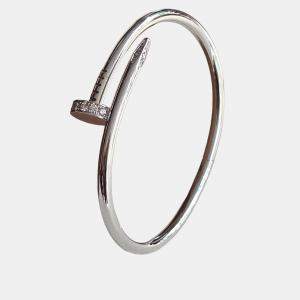 Pre Owned Cartier Juste un Clou Bracelet White Gold Diamond Size 17
