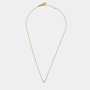 Pre Owned Cartier d'Amour Diamond 18k Yellow Gold Small Model Necklace