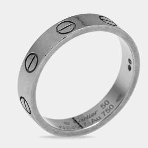 مملوكة مسبقًا Cartier Love 18k White Gold Small Model Band Ring Size 50