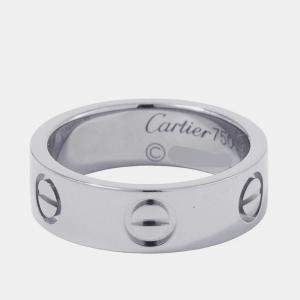مملوكة مسبقًا Cartier Love 18K White Gold Band Ring EU 49
