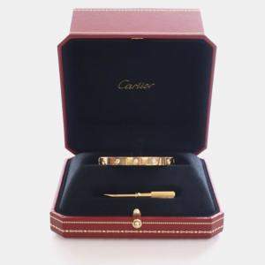 مملوكة مسبقًا Cartier Classic Model 10 Diamond Love Bracelet Sz 16