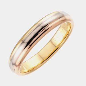 Pre Owned Cartier Vendome 18K Yellow, White & Pink Gold Ring EU 61