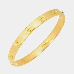 Pre Owned Cartier Love 18K Yellow Gold Bracelet Size 15