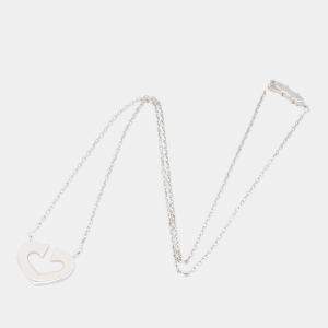 Pre Owned Cartier 18K White Gold C de Cartier Heart Pendant Necklace