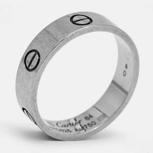 مملوكة مسبقًا Cartier Love 18k White Gold Classic Model Band Ring Size 64