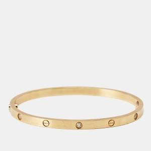 مملوكة مسبقًا Cartier Love 6 Diamonds 18k Yellow Gold Small Model Bracelet 16