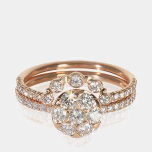 مملوكة مسبقًا Cartier Diamond Etincelle 18K Rose Gold Diamond Ring EU 51