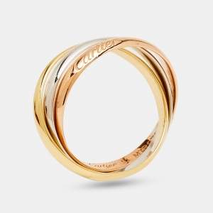 Pre Owned خاتم كارتييه ترينيتي ذهب ثلاثة ألوان عيار 18 موديل صغير مقاس 51