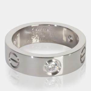 Pre Owned Cartier Love 18K White Gold Diamond Ring EU 51