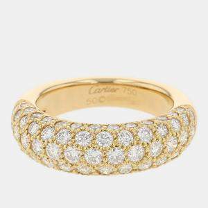 Pre Owned Cartier Vintage Mimi 18K Yellow Gold Diamond Ring EU 50