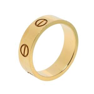 Pre Owned Cartier Love 18K Yellow Gold Band Ring Size 54